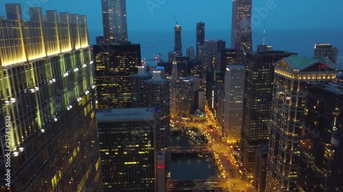 Chicago at Twilight - 4k Aerial