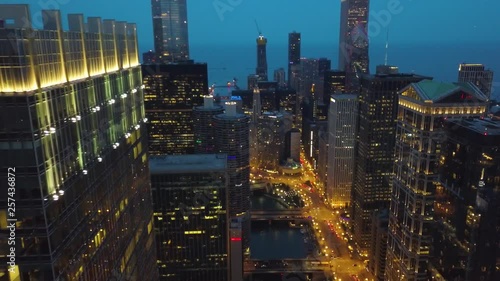 Chicago at Twilight - 4k Aerial