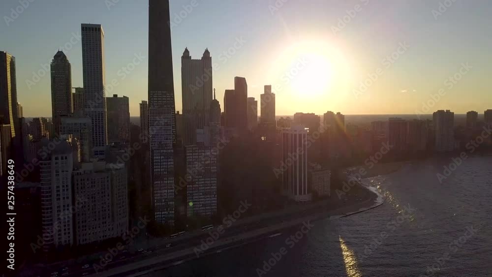 Lake Michigan, Chicago, Illinois - 4k Aerial Lake Michigan, Chicago, Illinois - 4k Aerial