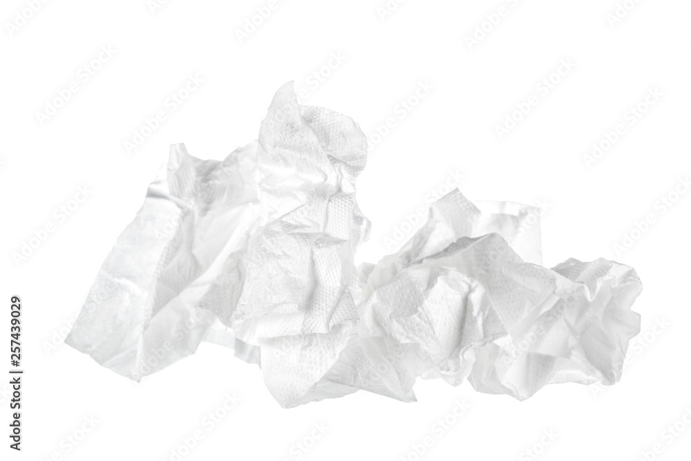 Obraz premium Crumpled tissue paper isolated white background