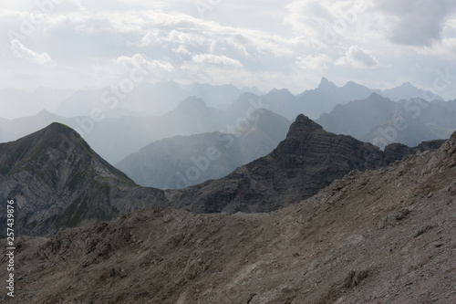 The Alps. Landscapes. pointed spiky rock peaks
