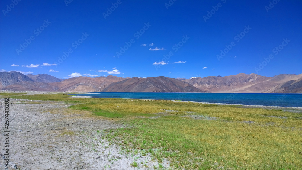 landscape with lake and mountains