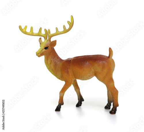 Toy deer isolated on white