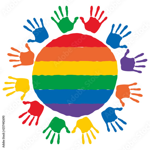 Inklusion - Regenbogenkreis mit Händen