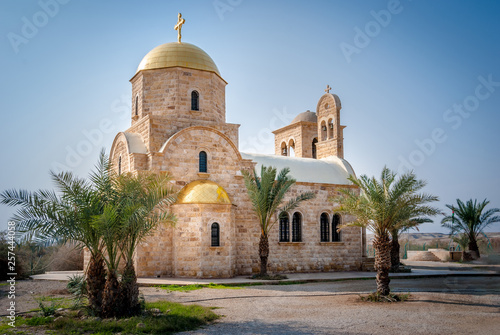 The newly built Greek Orthodox Church of John the Baptist in the Baptism Site "Bethany Beyond the Jordan" (Al-Maghtas) in Jordan, Middle East