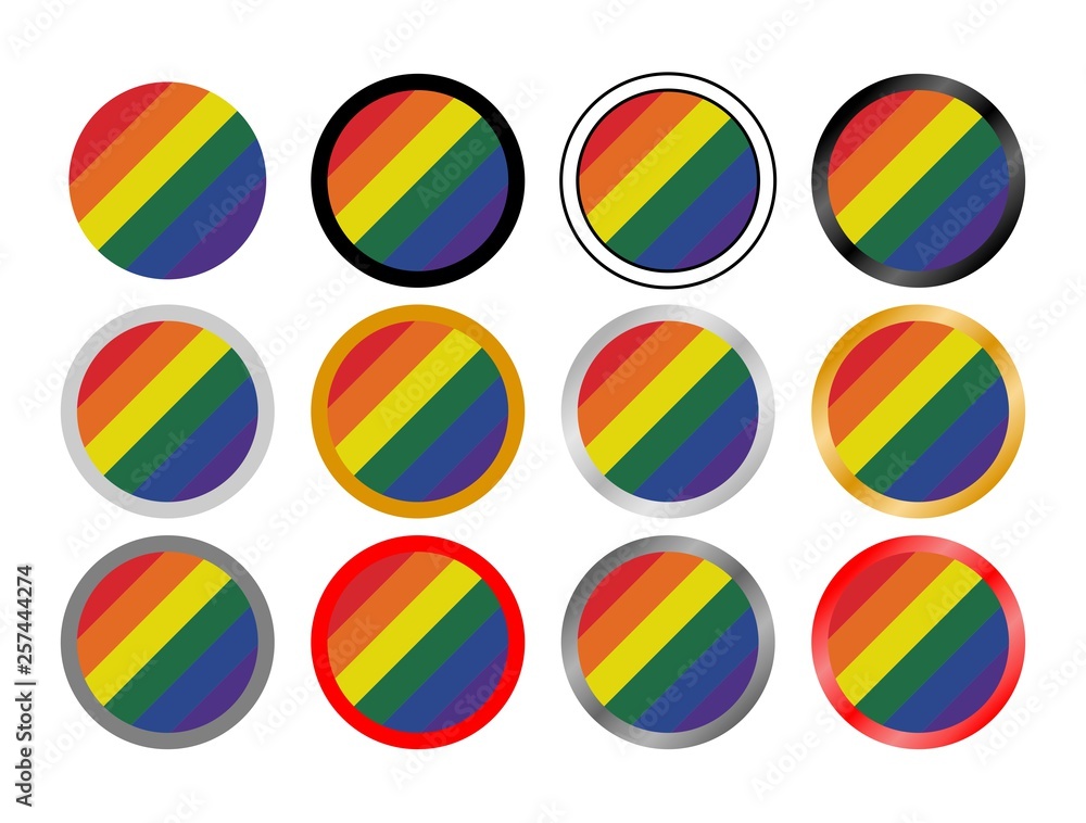 Obraz premium LGBT diagonal flag in globes