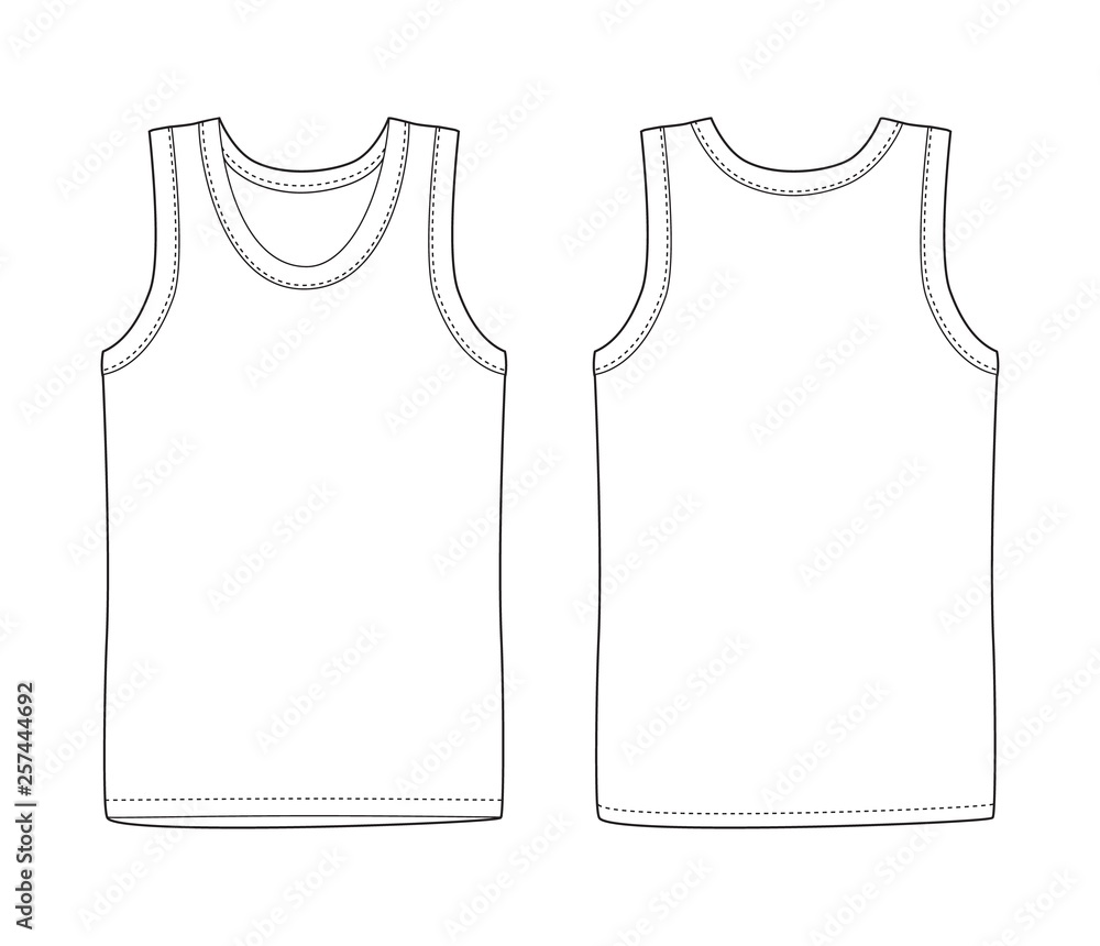 Men vest underwear. White tank top in front Stock Vector | Adobe Stock