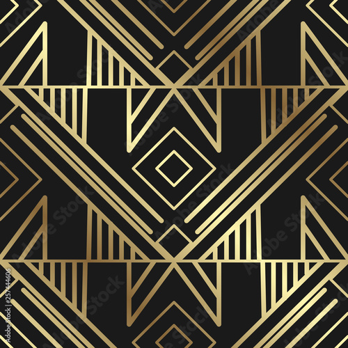 Vintage ornamental art deco retro seamless background and texture. Vector illustration can be used for wrapping paper, wallpapers, tiling, flooring, fabric, textile and other designs.