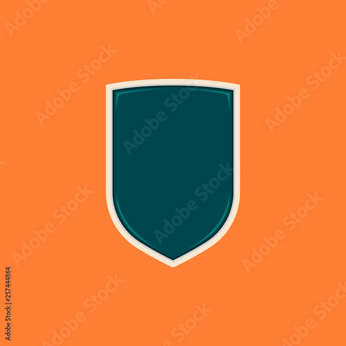 Simple basic shield badge shape blank template