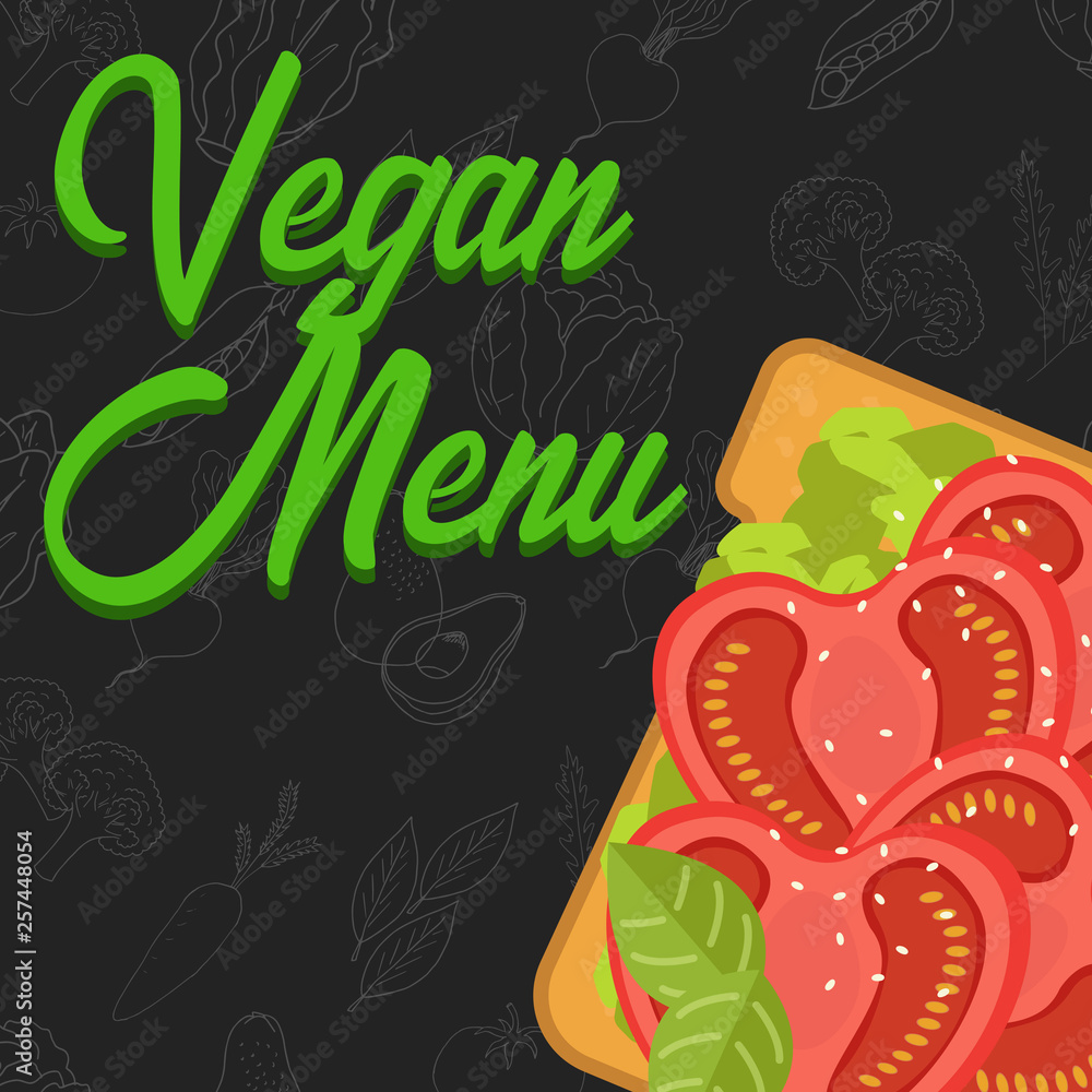 Menu concept for restaurant and cafe. Vegan menu template. Menu concept for restaurant and cafe. Vegan menu template.