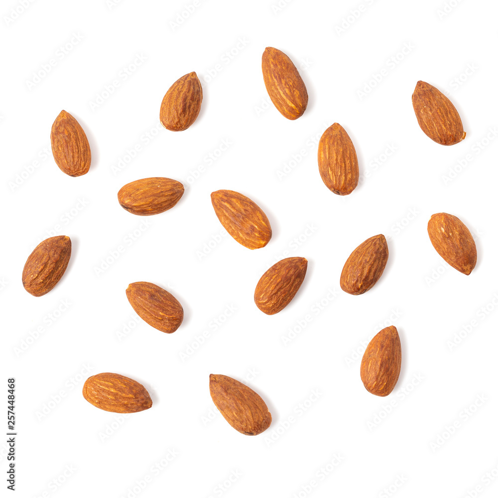 Almonds isolated on white background Almonds isolated on white background