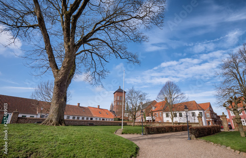 Cobbled streets in the old medieval city Ribe, Denmark