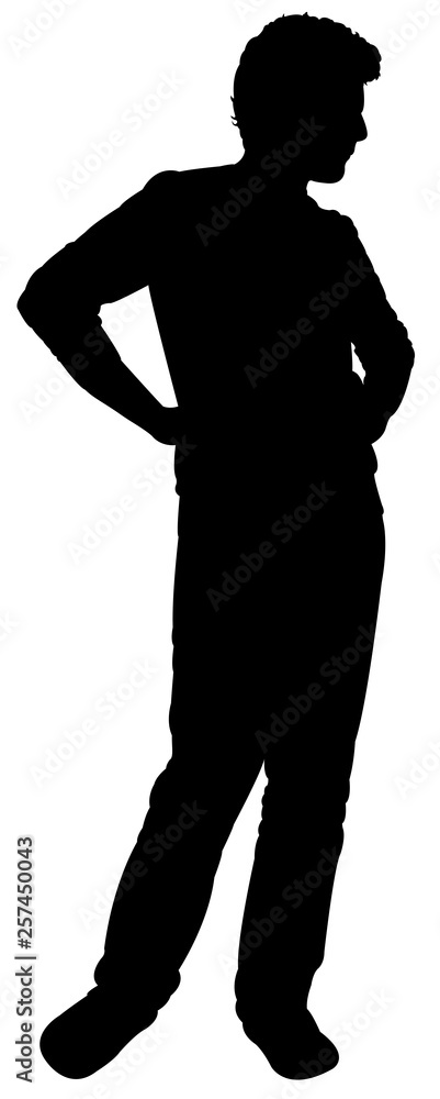 a young man body silhouette vector