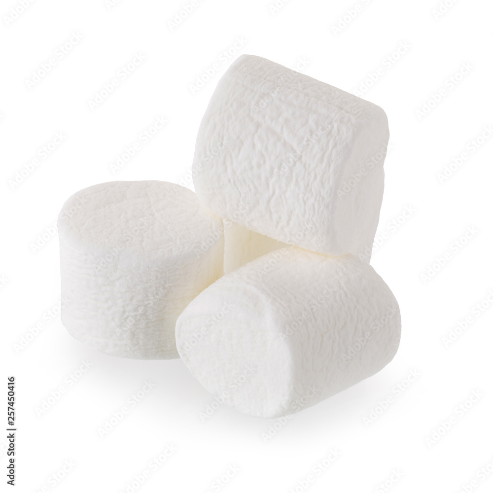 Fluffy white marshmallow isolated on white background Fluffy white marshmallow isolated on white background