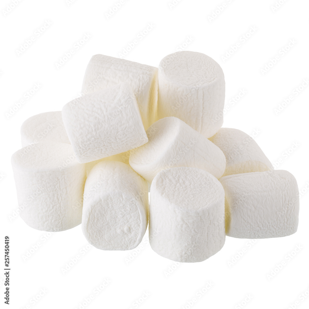 Fluffy white marshmallow isolated on white background Fluffy white marshmallow isolated on white background