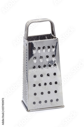 Stainless steel grater kitchen hardware Isolated over white background