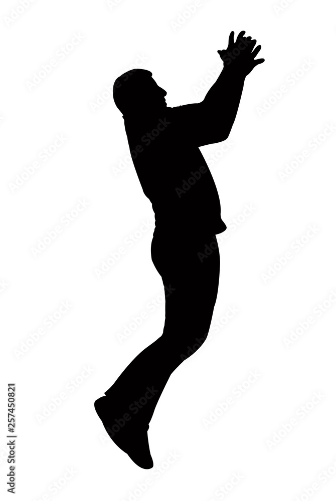 a man jumping body silhouette vector