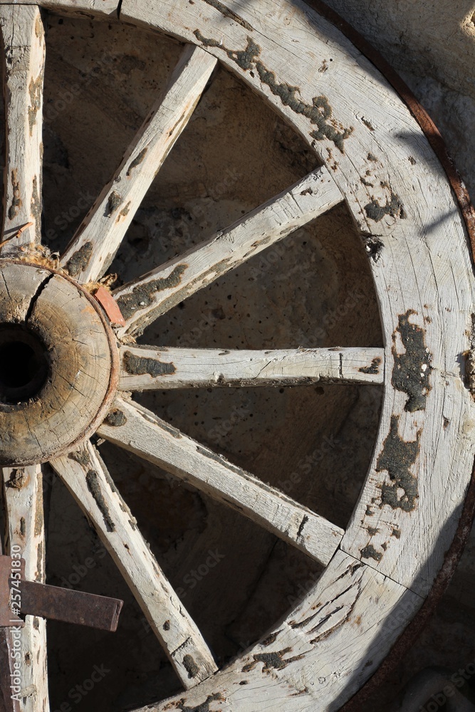 Wheel of an old horse carriage. Wheel of an old horse carriage.