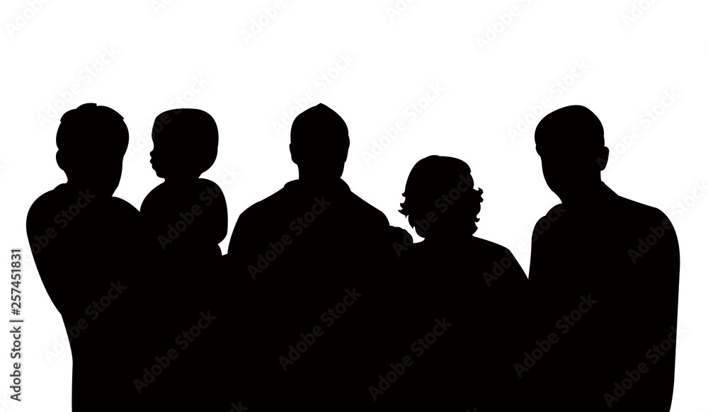 a family portrait, silhouette vector a family portrait, silhouette vector