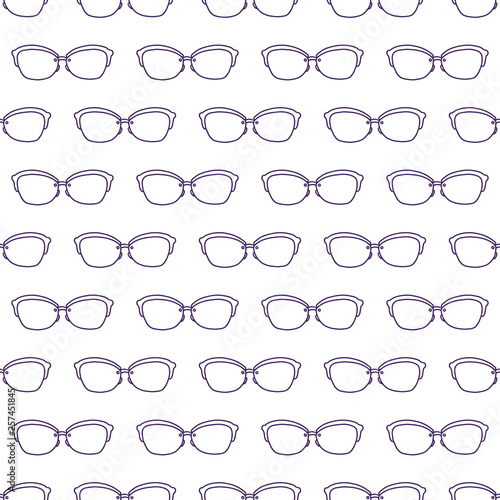 hand drawn seamless vector pattern with Sunglasses for girls, boys, clothes. Creative background with Doodle summer wallpaper for textile and fabric. Fashion style
