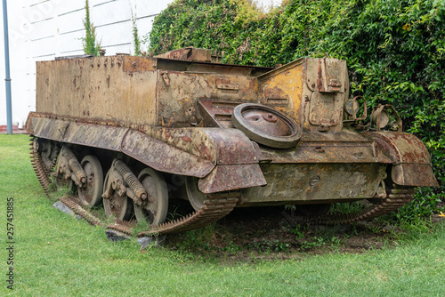Rusted and abandoned war tank