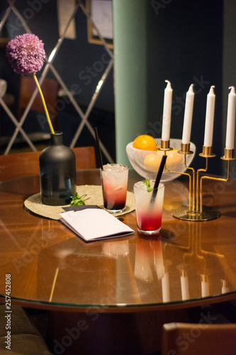 Romantic coctails for two