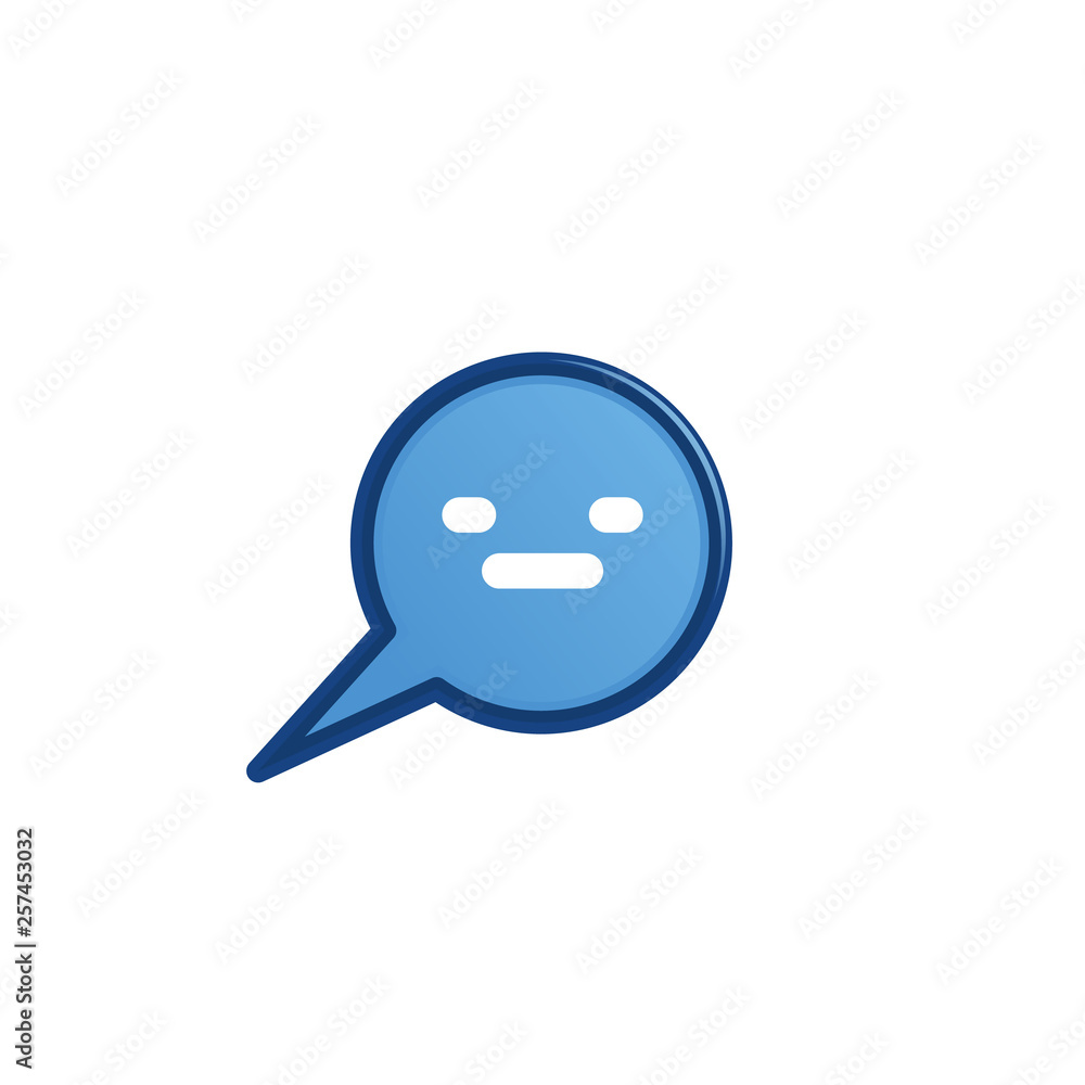 squint smiley emoji emoticon in blue bubble speech squint smiley emoji emoticon in blue bubble speech