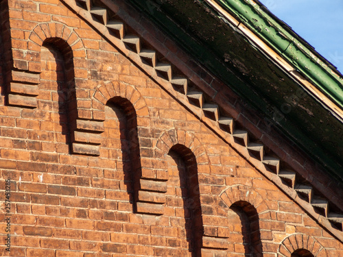 close up of old building architectural detail