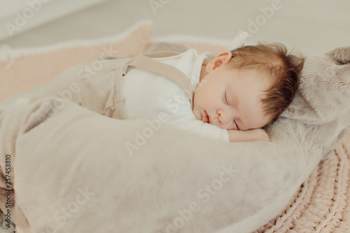 Portrait of a newborn baby sleeping