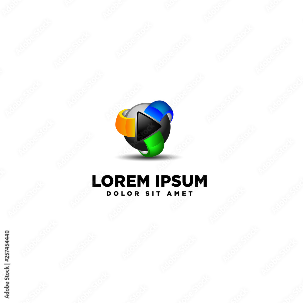 logo play 3 d concept logo play 3 d concept