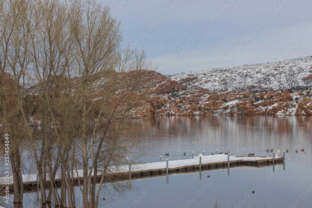 Watson lake Winter Landscape Prescott Arizona Watson lake Winter Landscape Prescott Arizona
