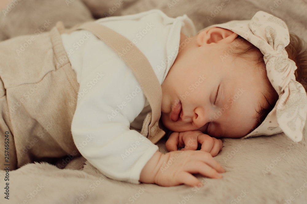 Portrait of a newborn baby sleeping Portrait of a newborn baby sleeping
