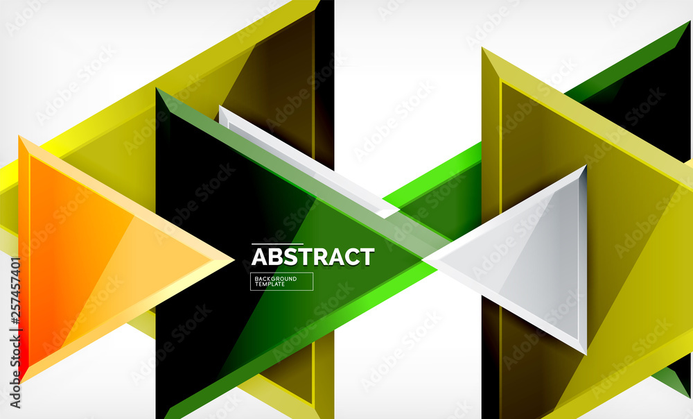 Flying triangles compostion geometric background Flying triangles compostion geometric background