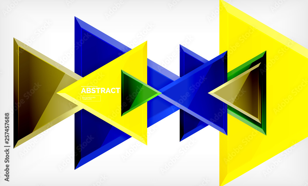 Flying triangles compostion geometric background Flying triangles compostion geometric background