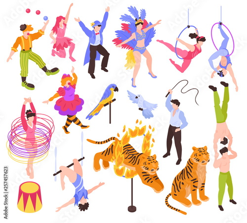 Circus Performers Isometric Set