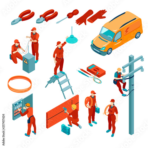 Isometric Electricians Set