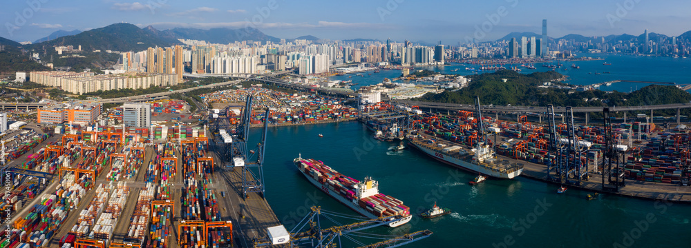 Obraz premium Hong Kong container port