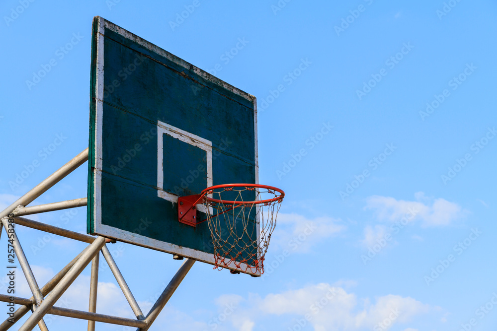 Naklejka premium Street basketball.Basketball Hoop close up.