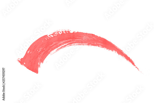 coral pink paint brush spots on white 