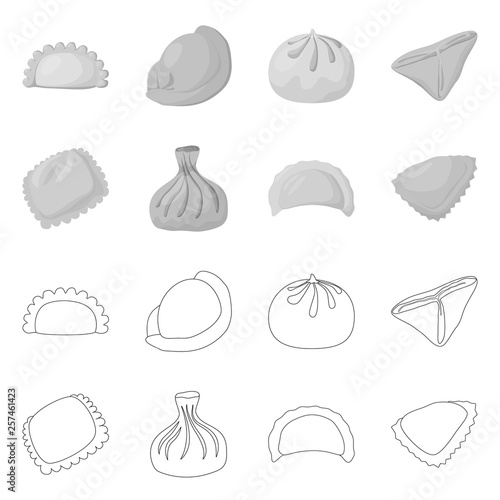 Isolated object of products  and cooking sign. Set of products  and appetizer vector icon for stock.