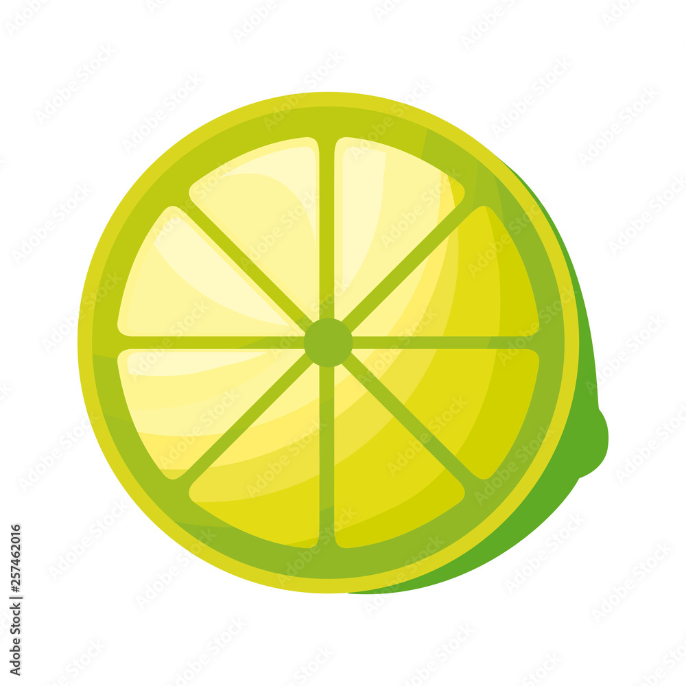 fresh half lemon fruit isolated icon