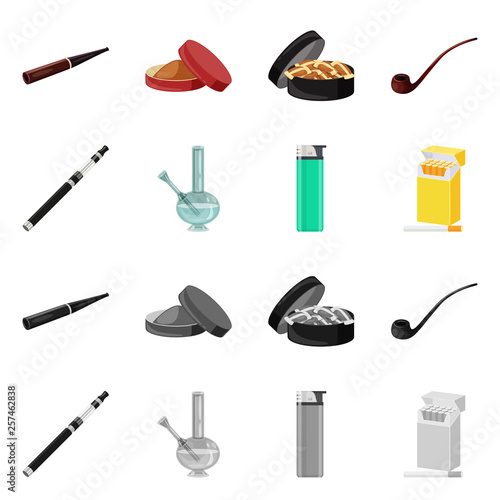 Vector design of refuse and stop symbol. Set of refuse and habit stock vector illustration.