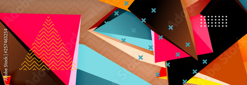 3d triangular shapes geometric background. Origami style pattern with triange shapes for decorative design. Poster design. Line design. Modern presentation template
