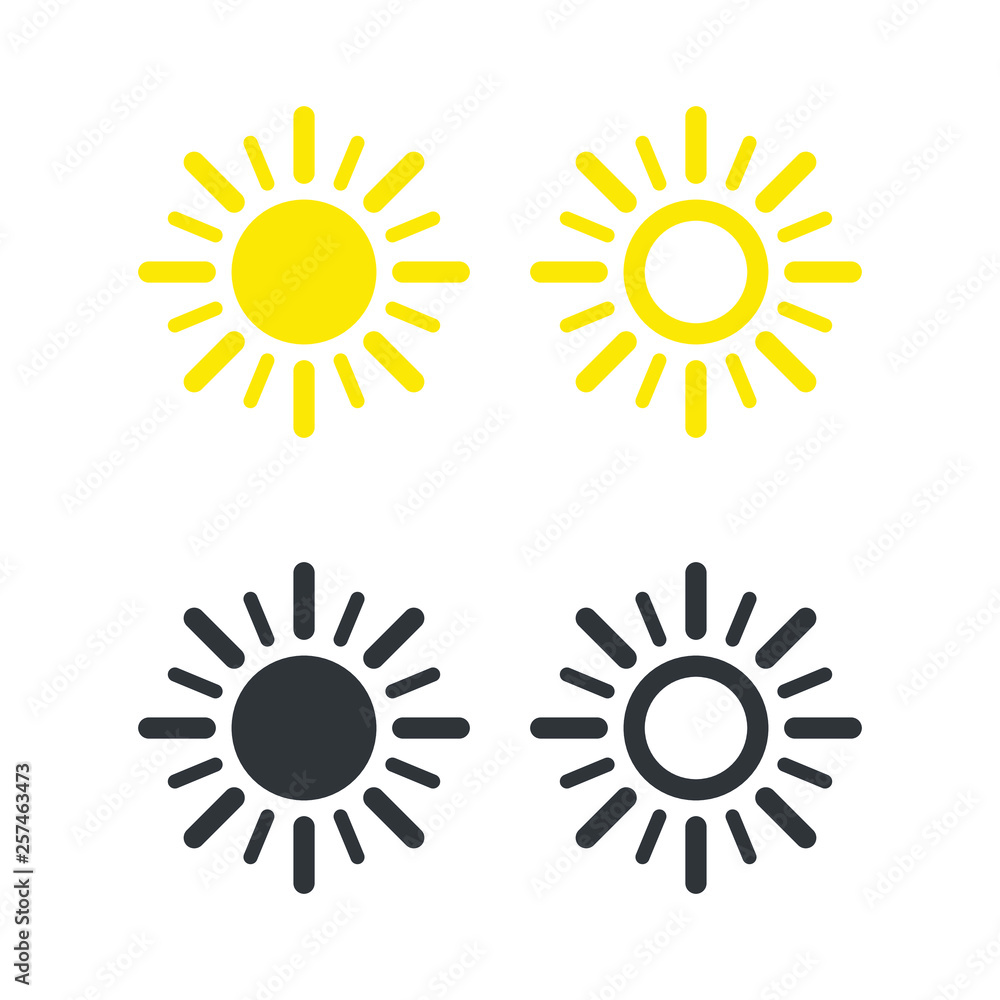 Sun icon vector isolated Sun icon vector isolated