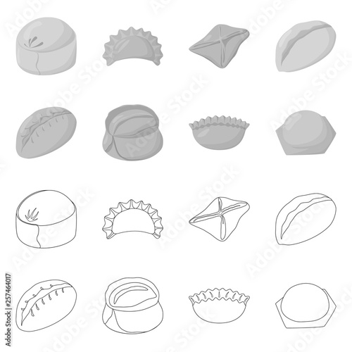 Isolated object of products  and cooking symbol. Set of products  and appetizer stock vector illustration.
