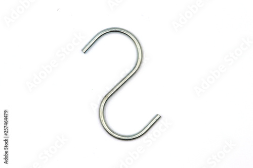 Metal hooks,  meat hook isolated on white background - Image