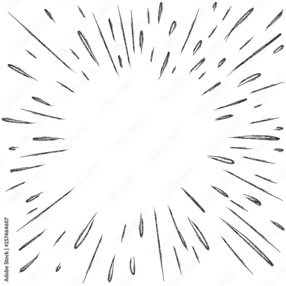 Fototapeta premium Starburst doodle, hand drawn burst