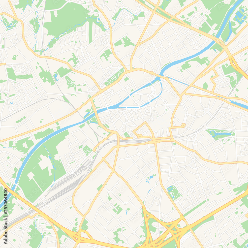 Kortrijk , Belgium printable map