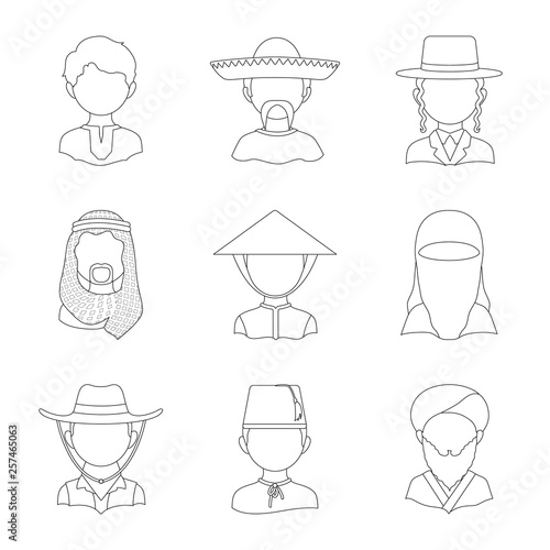 Isolated object of imitator and resident symbol. Set of imitator and culture vector icon for stock.