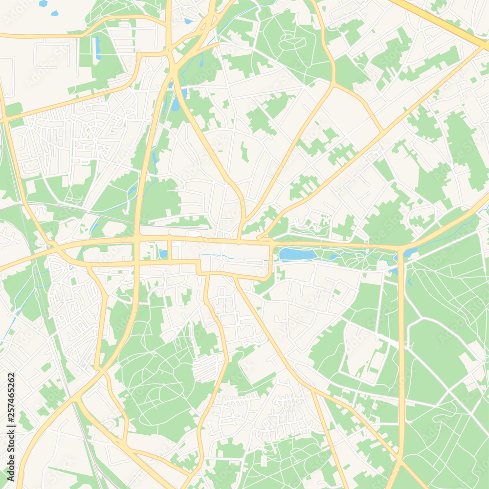 Fototapeta premium Genk, Belgium printable map
